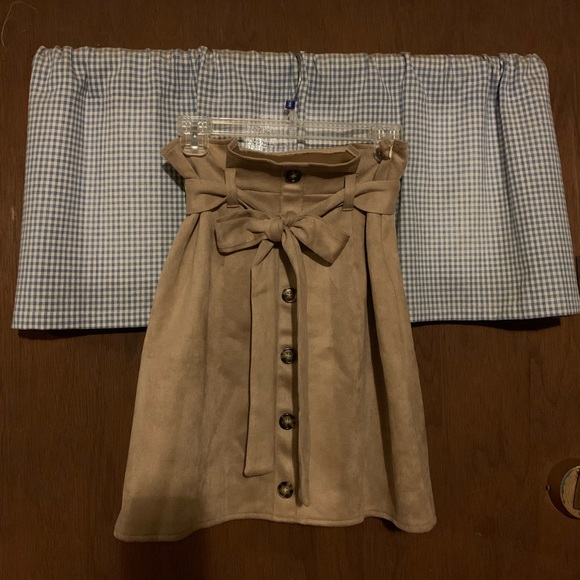 Cute Khaki Belted Miniskirt Size XL New in Bag - Picture 3 of 16